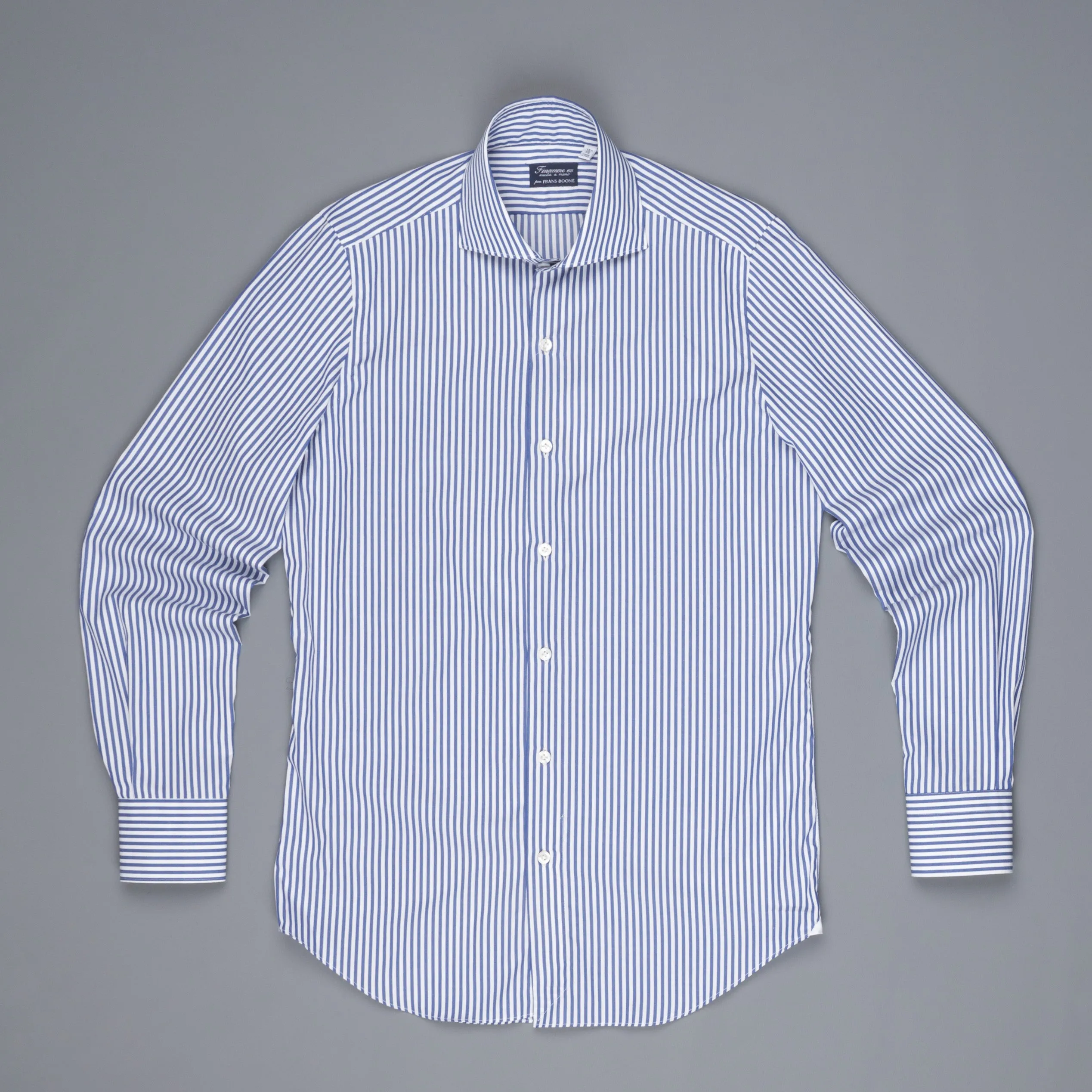 Finamore Milano collo Eduardo Bengal Stripe shirt blue