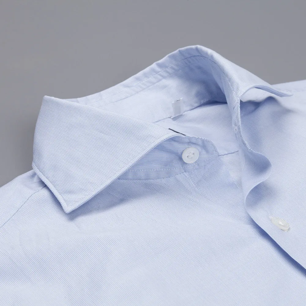 Finamore Milano shirt Eduardo collar navy blue hairline