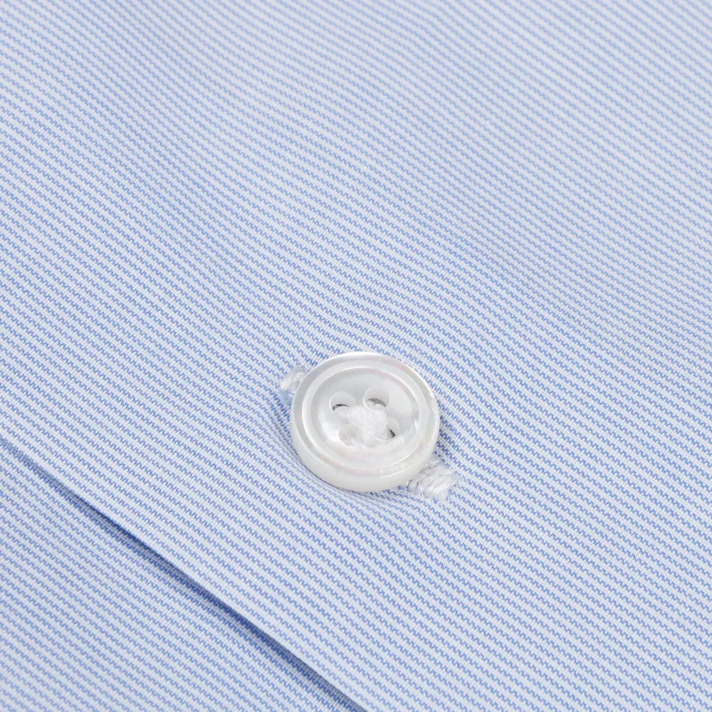 Finamore Milano shirt Eduardo collar navy blue hairline