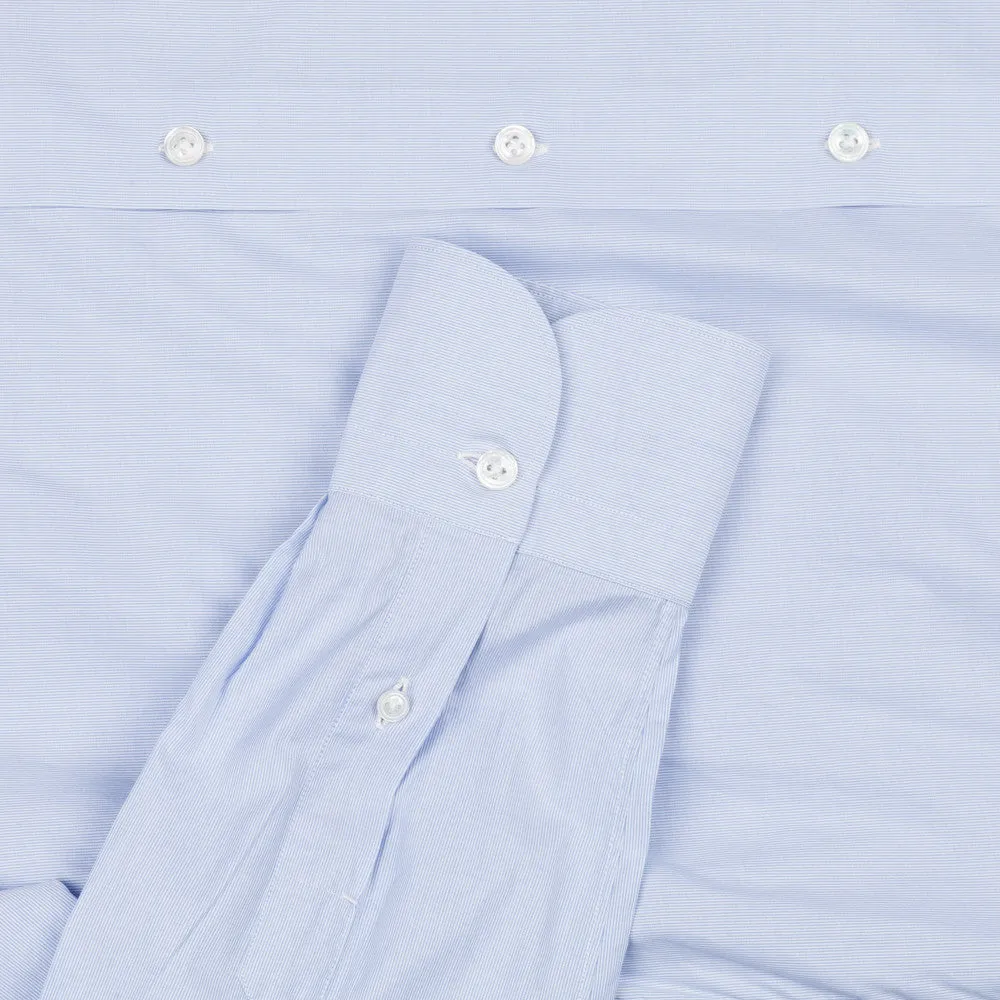 Finamore Milano shirt Eduardo collar navy blue hairline
