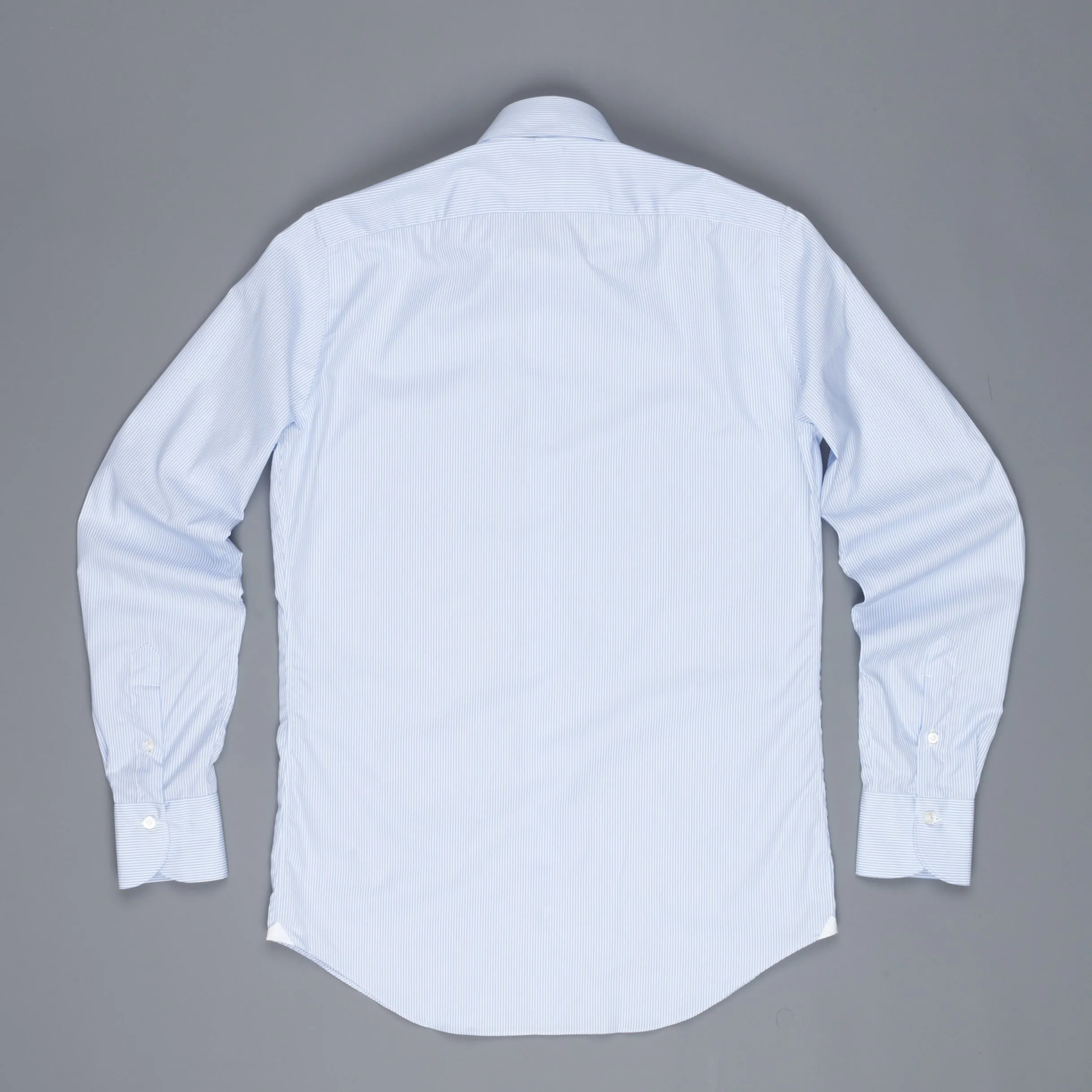 Finamore "Traveller" shirt Milano fit collar eduardo light blue stripe