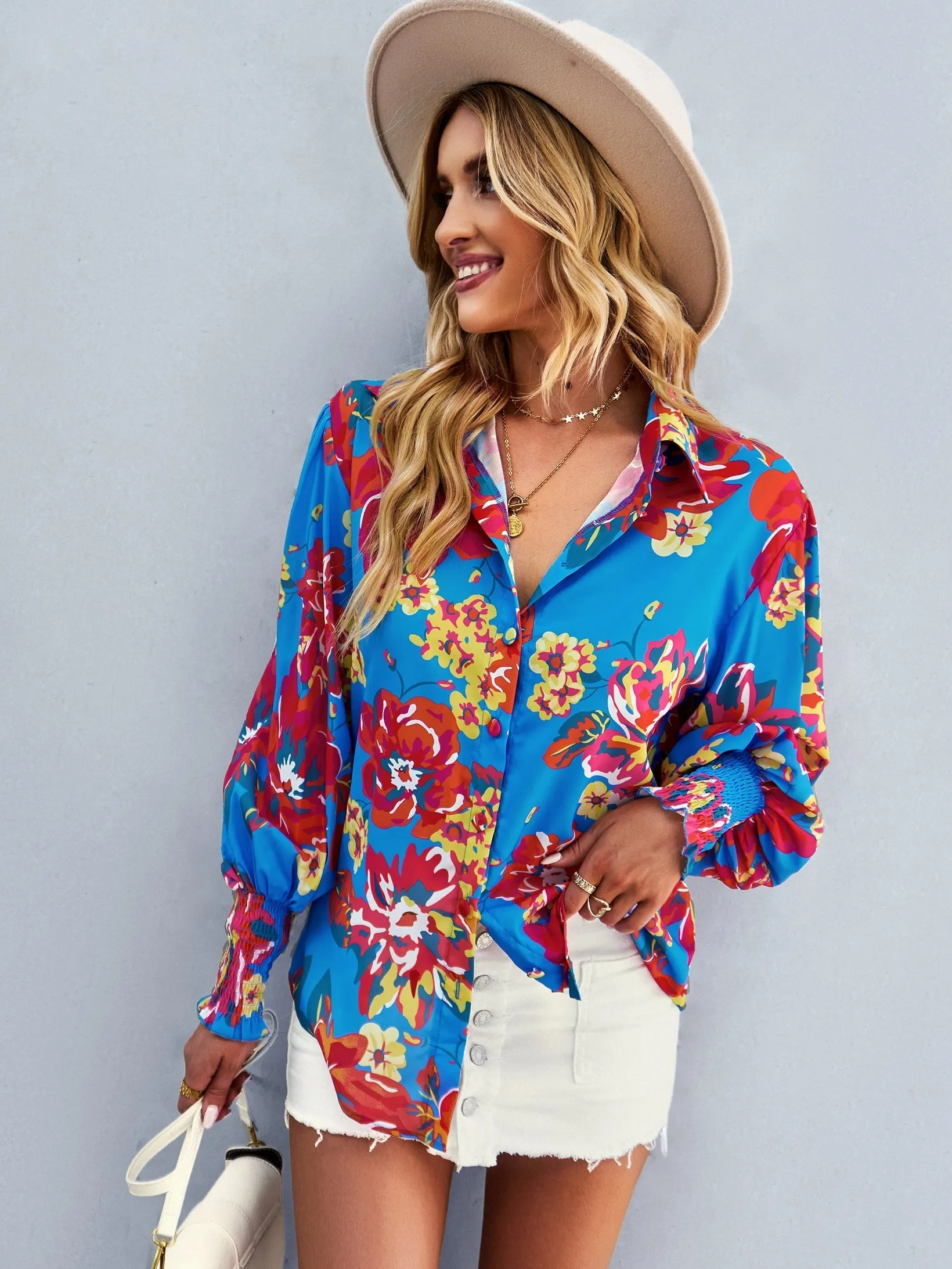 Fleetwood Blouse - Blue Print