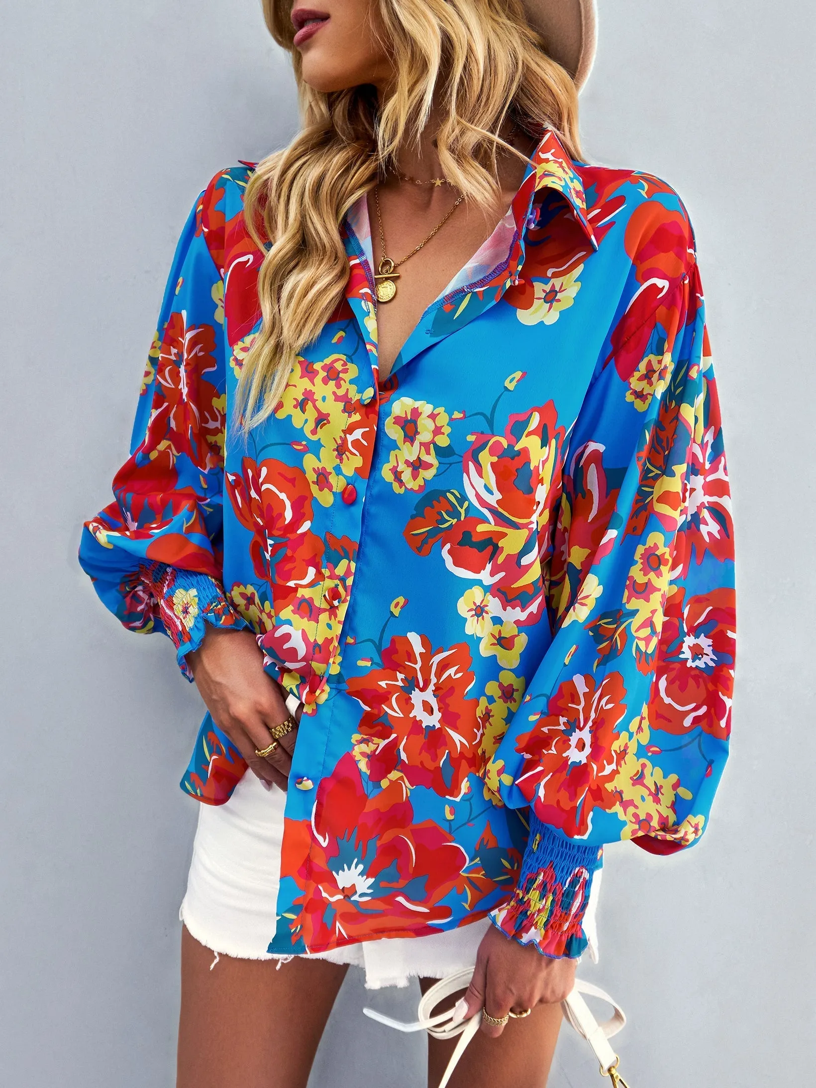 Fleetwood Blouse - Blue Print