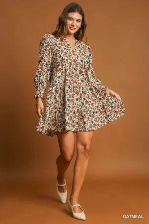 Floral Corduroy Dress By Umgee