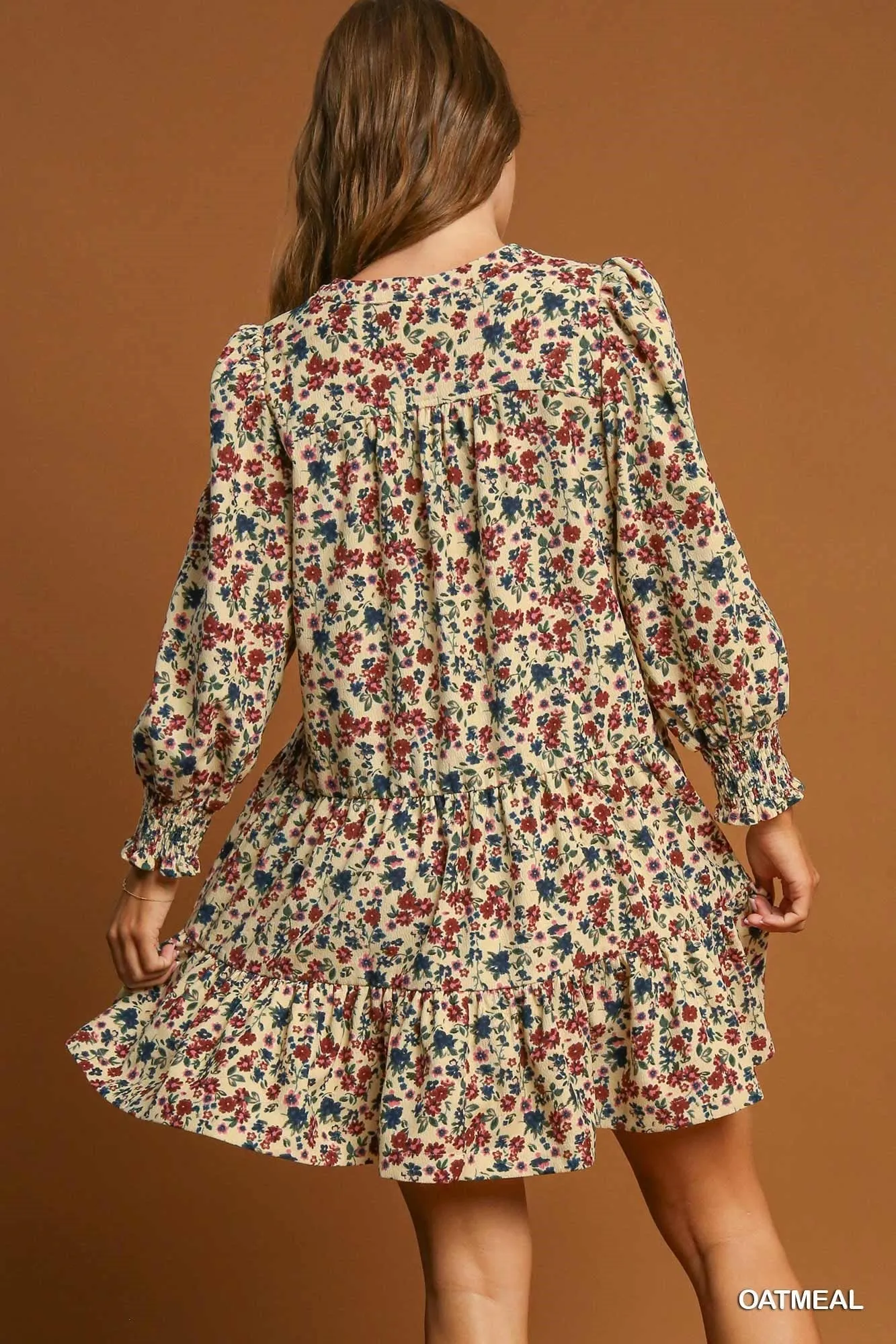 Floral Corduroy Dress By Umgee