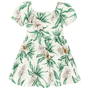 Floral Leaves Printed Dress