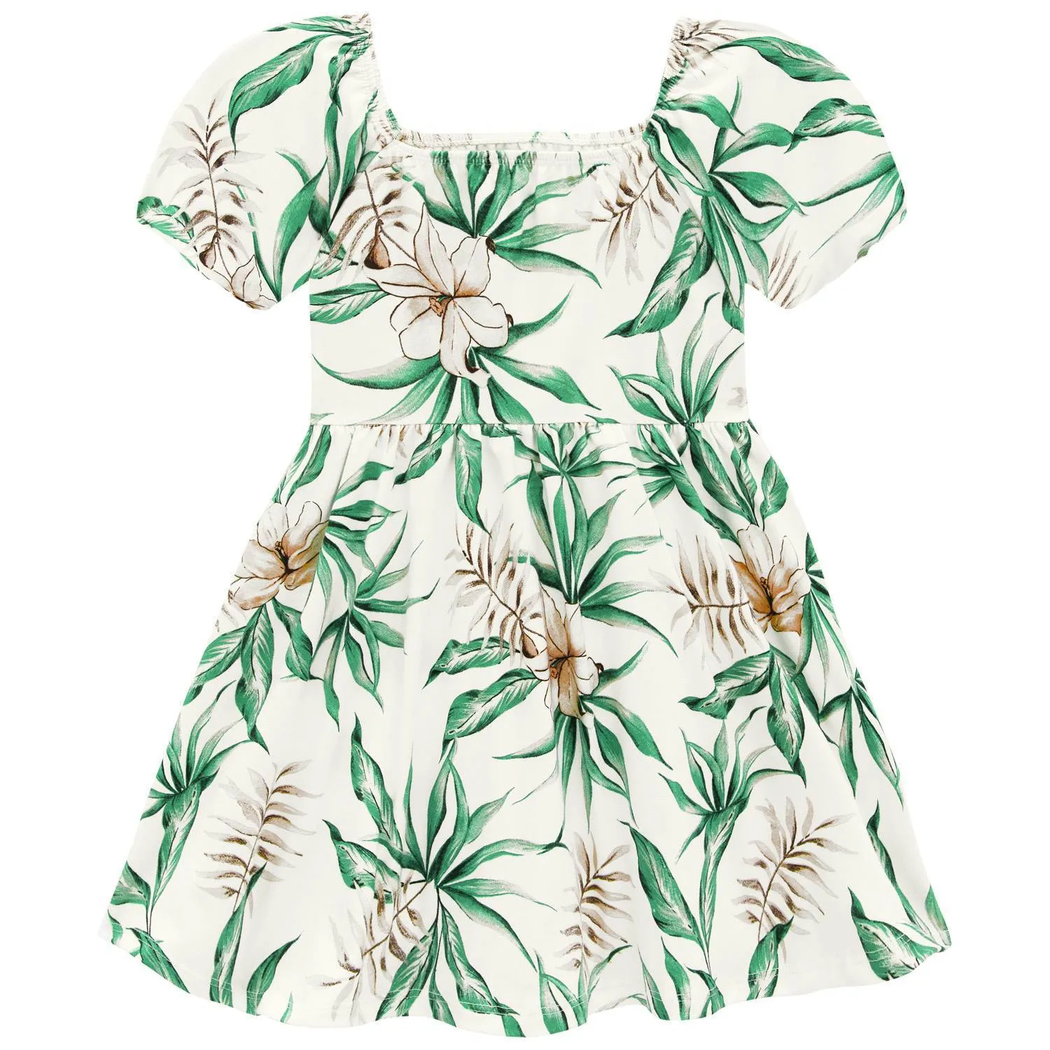 Floral Leaves Printed Dress