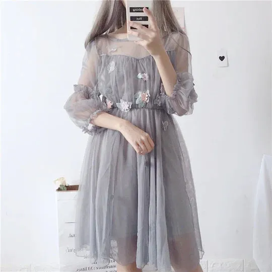 Floral Mesh Dress  UB96048