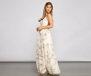 Floral Romance Chiffon Maxi Dress