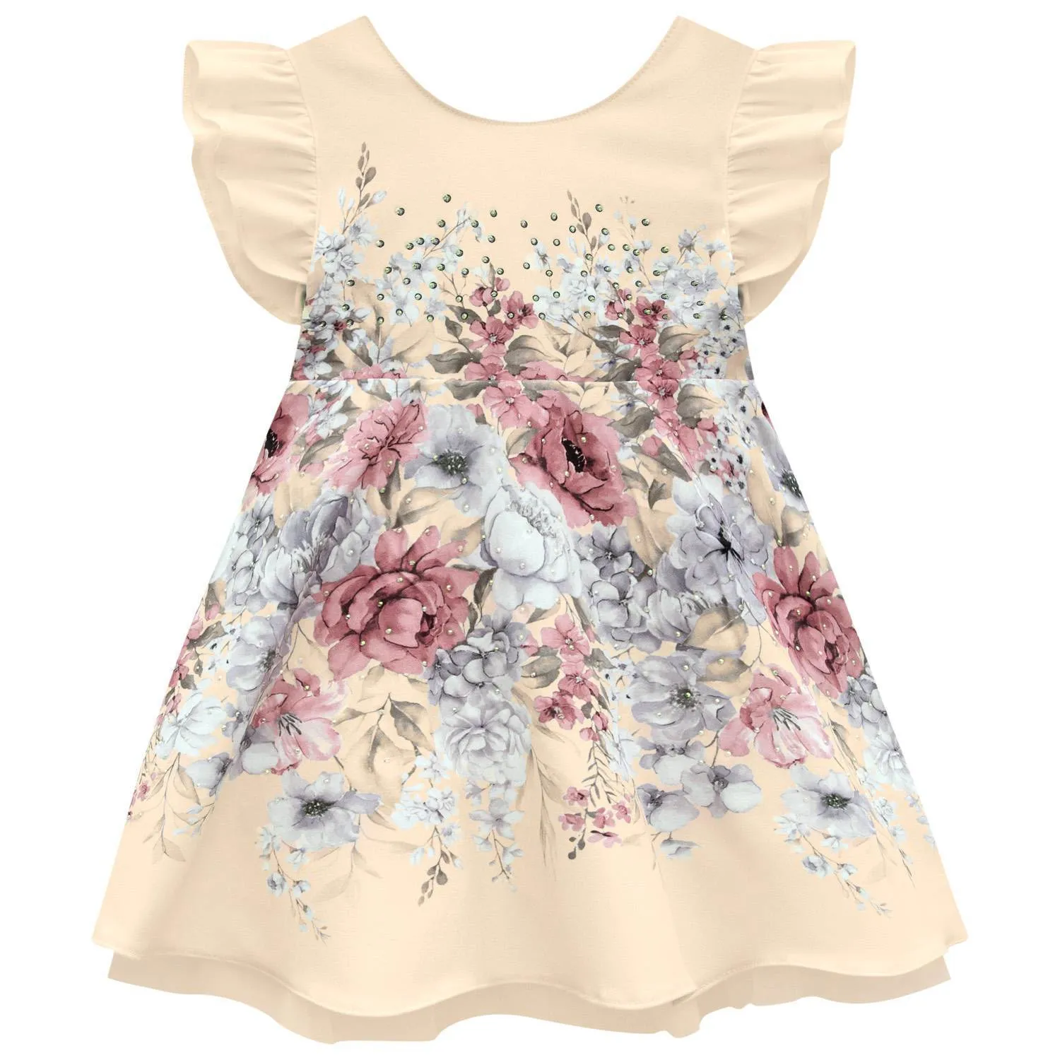 Flutter Sleeve Floral Dress