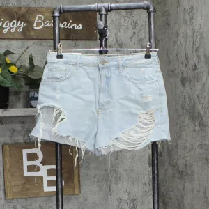 Forever 21 Womens Distressed Denim Festival Shorts 16704324fae60d Light Blue 29