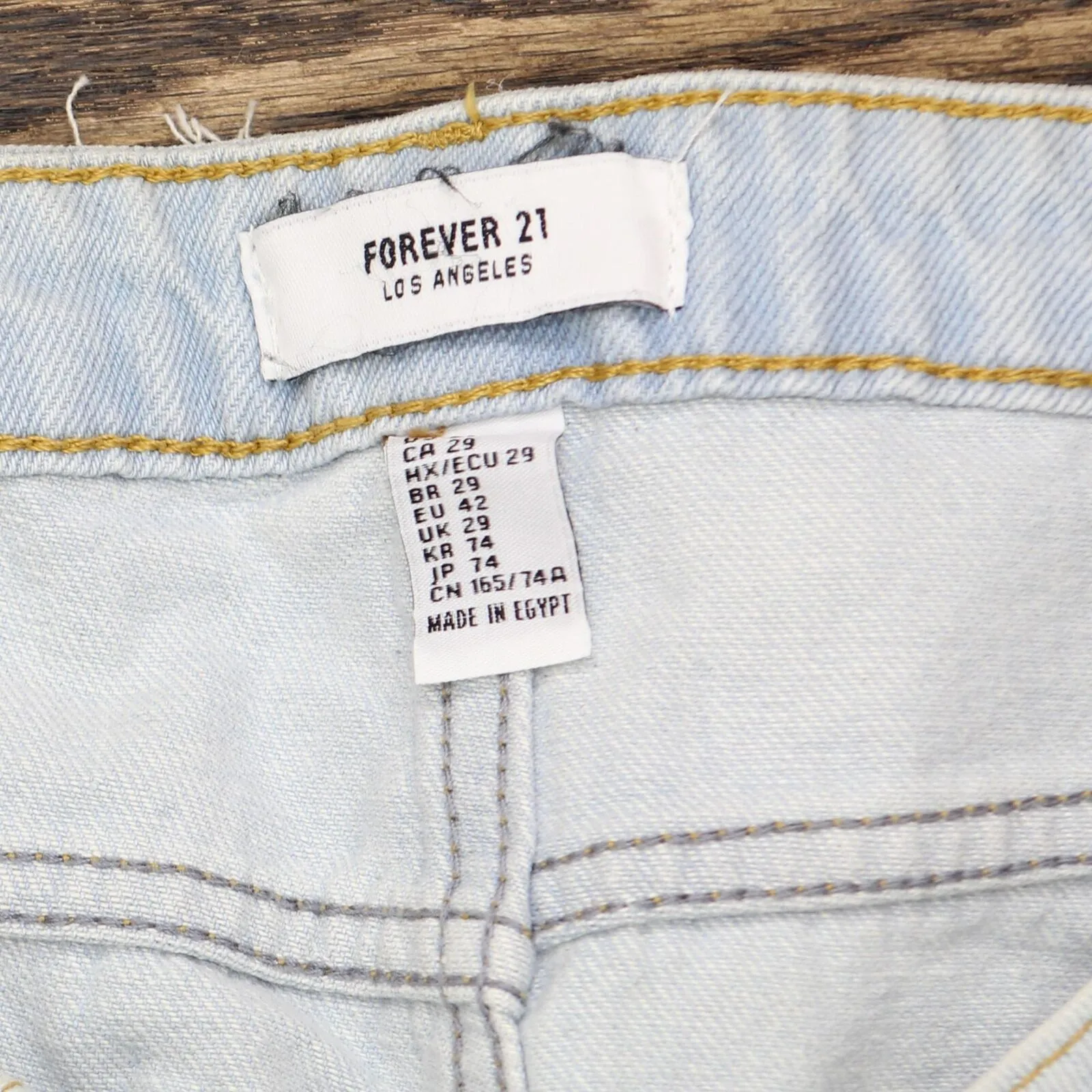 Forever 21 Womens Distressed Denim Festival Shorts 16704324fae60d Light Blue 29
