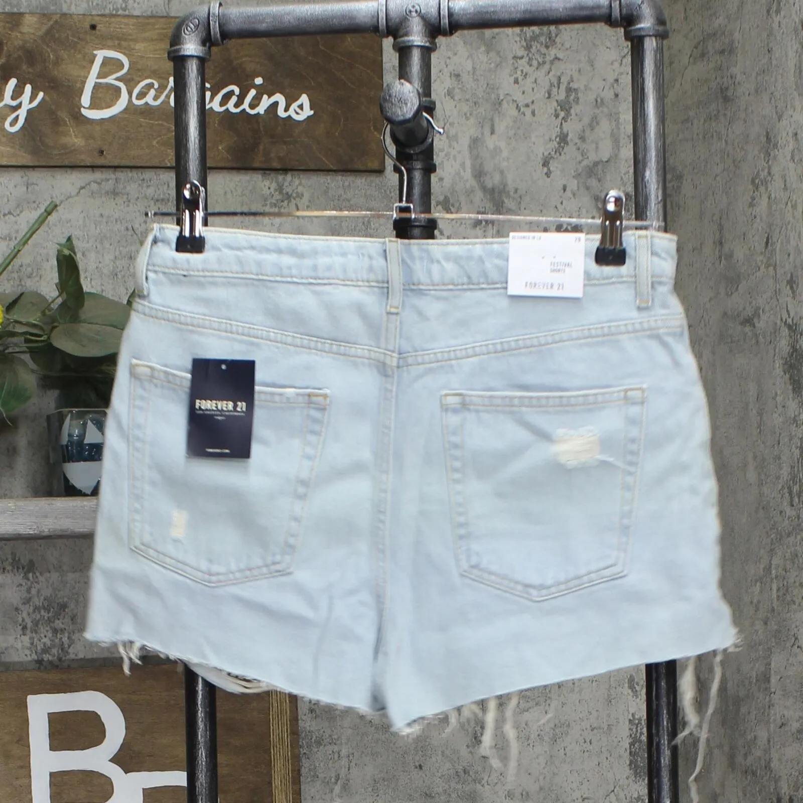 Forever 21 Womens Distressed Denim Festival Shorts 16704324fae60d Light Blue 29