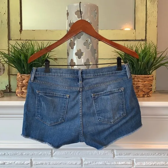 FRAME Le Cutoff Medium Wash High Waist Denim Shorts Size 29