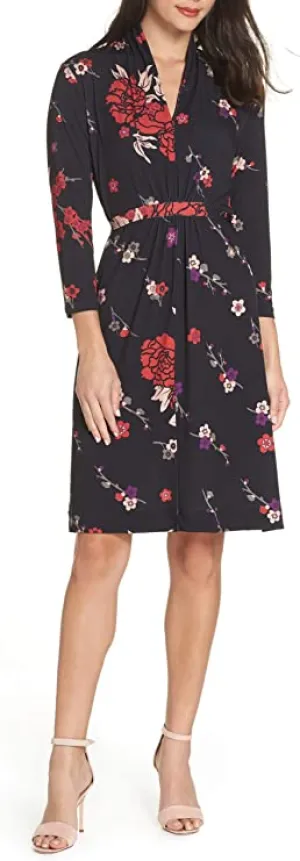 French Connection | Floral V-Neck Dress | Black | 2