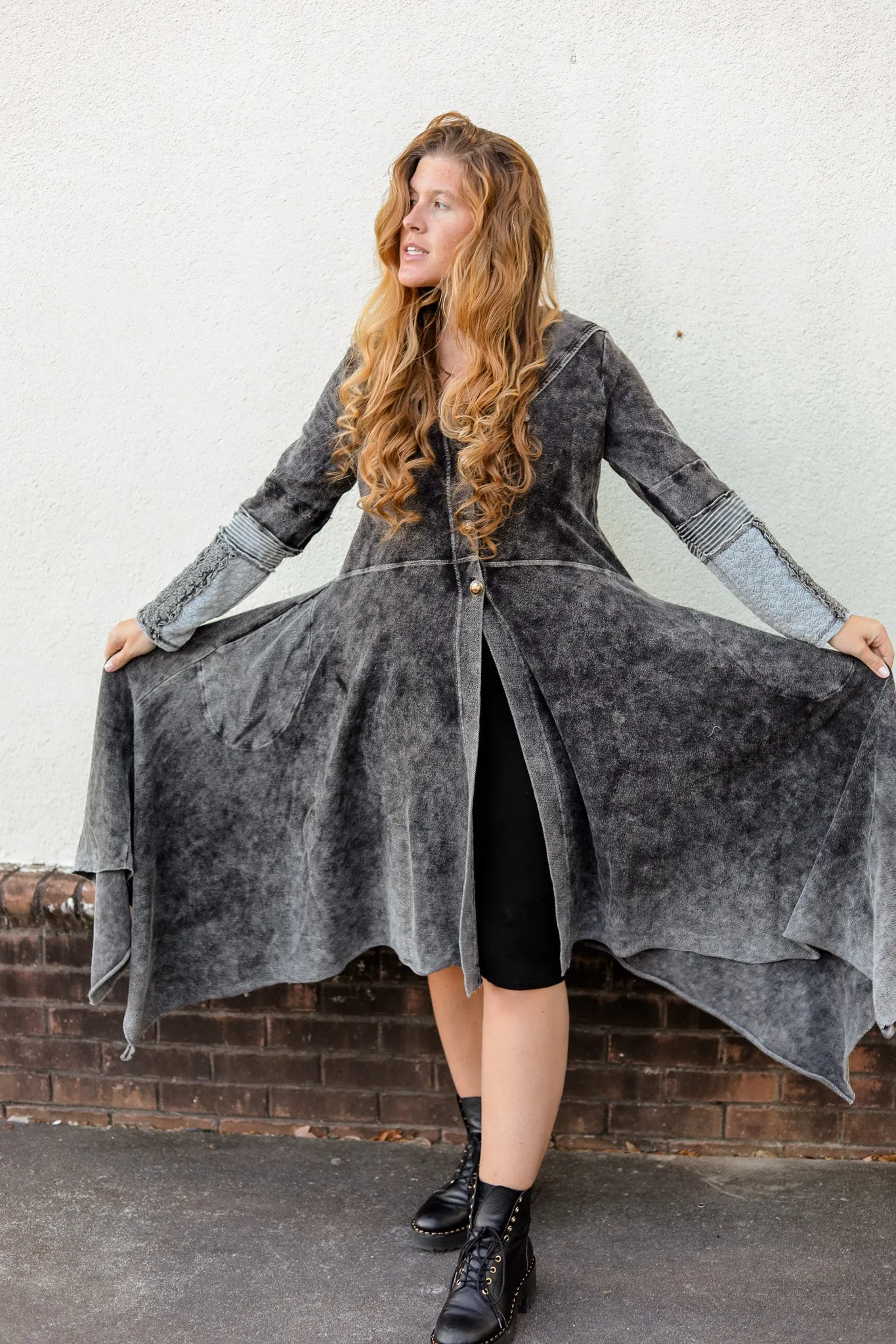 French Terry Hoodie Coat