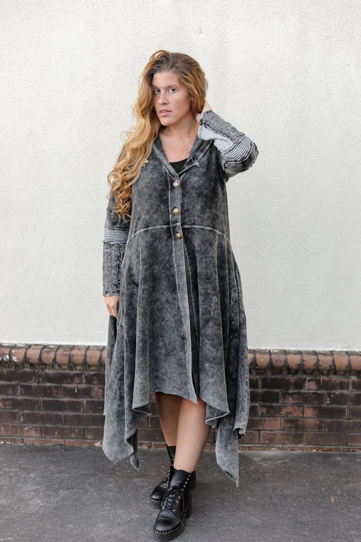 French Terry Hoodie Coat