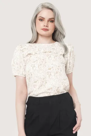Frill Puff Sleeve Top