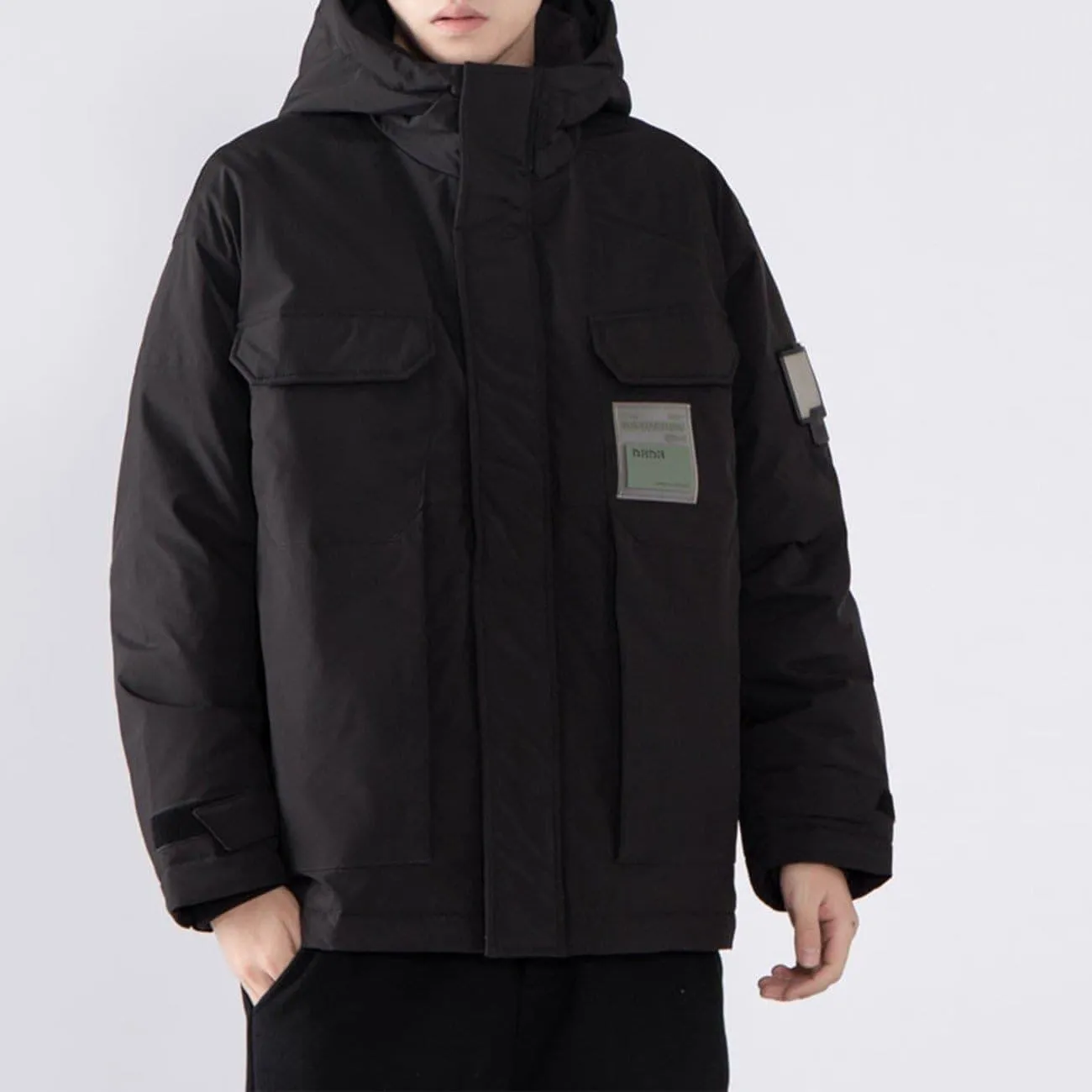 Function Labeling Hooded Winter Down Coat