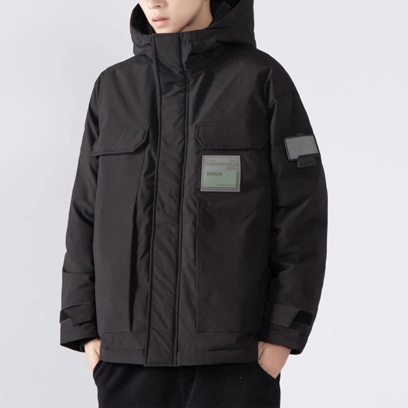Function Labeling Hooded Winter Down Coat