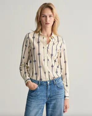 Gant Womens Monogram shirt  - Classic blue or khaki