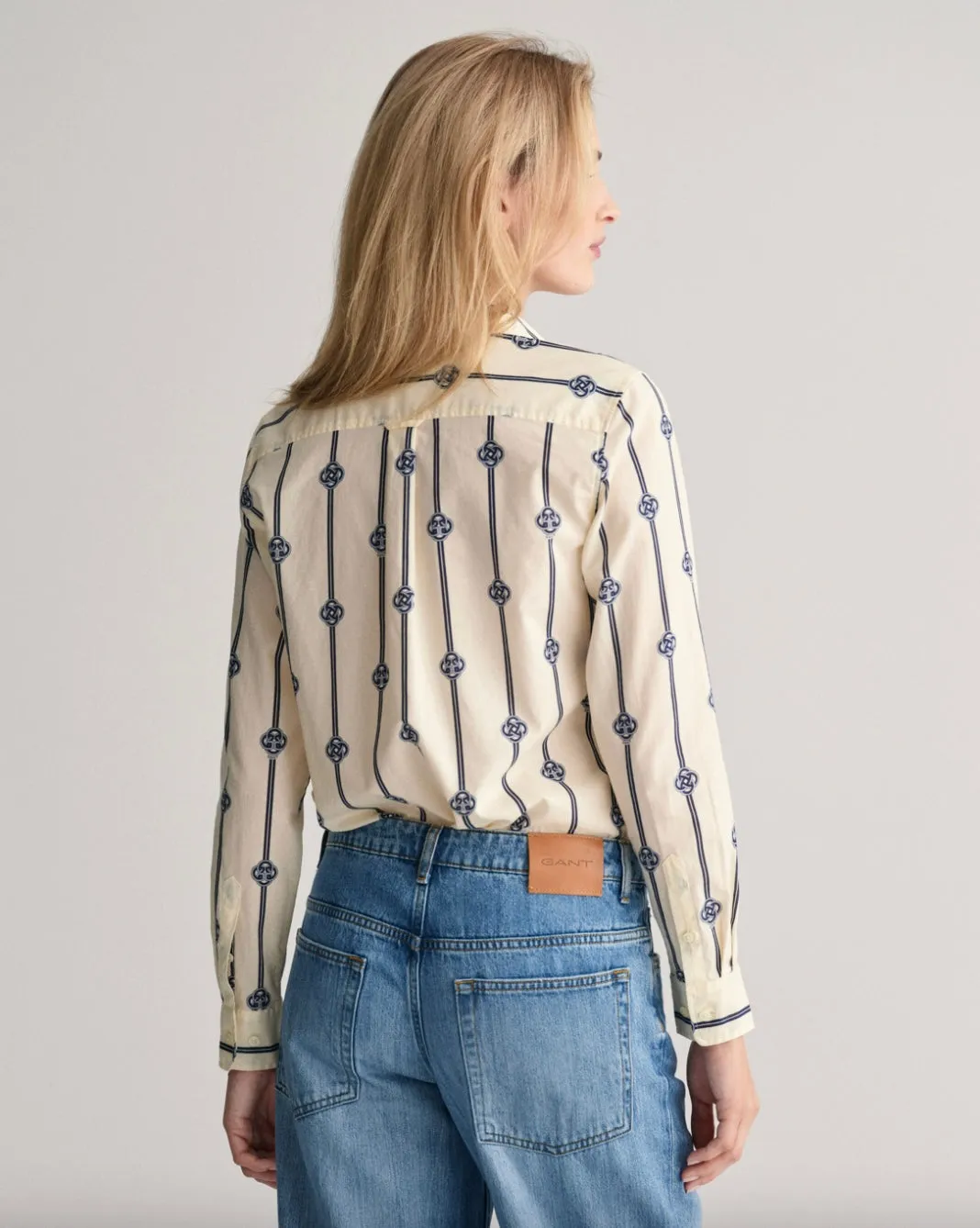 Gant Womens Monogram shirt  - Classic blue or khaki