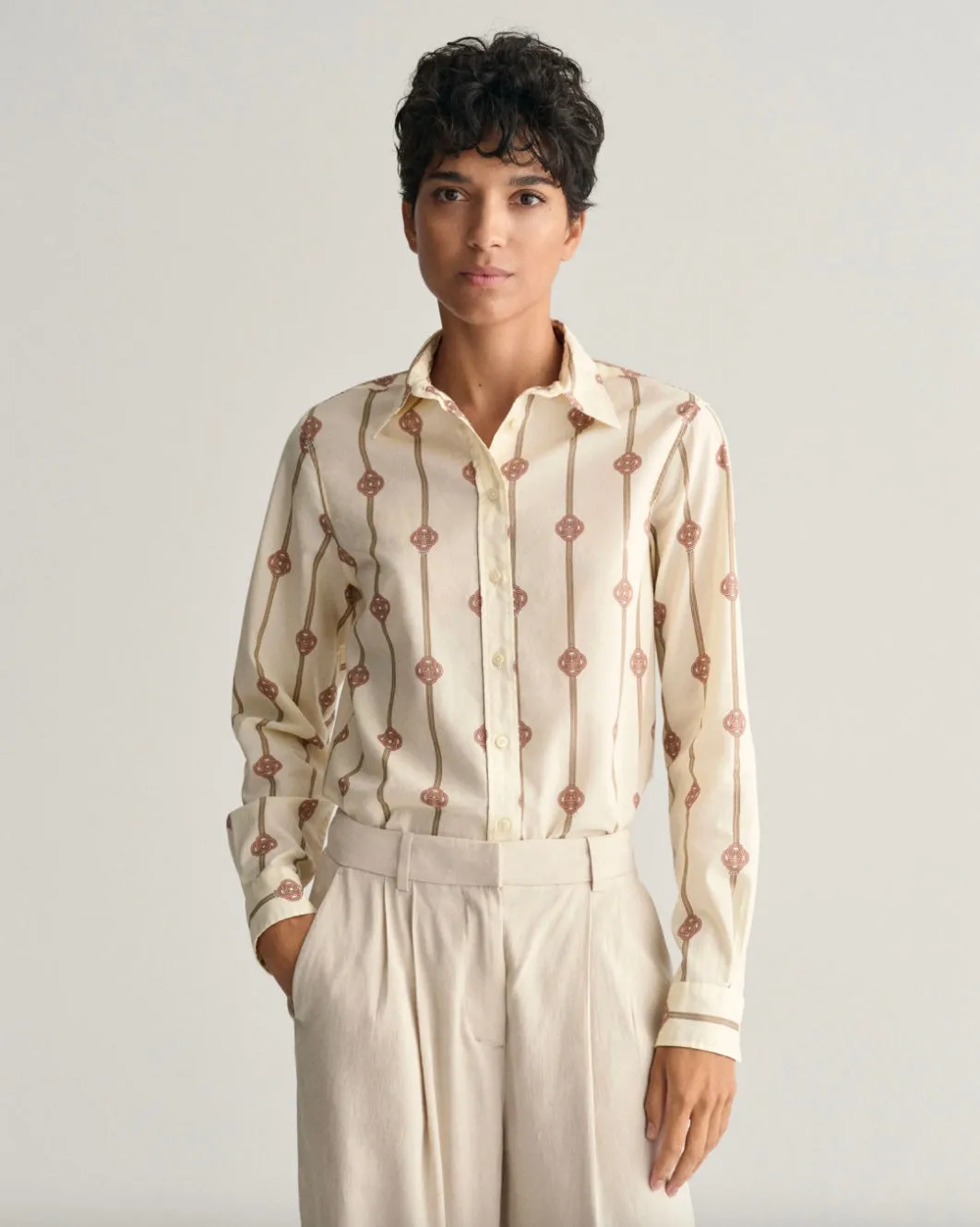 Gant Womens Monogram shirt  - Classic blue or khaki
