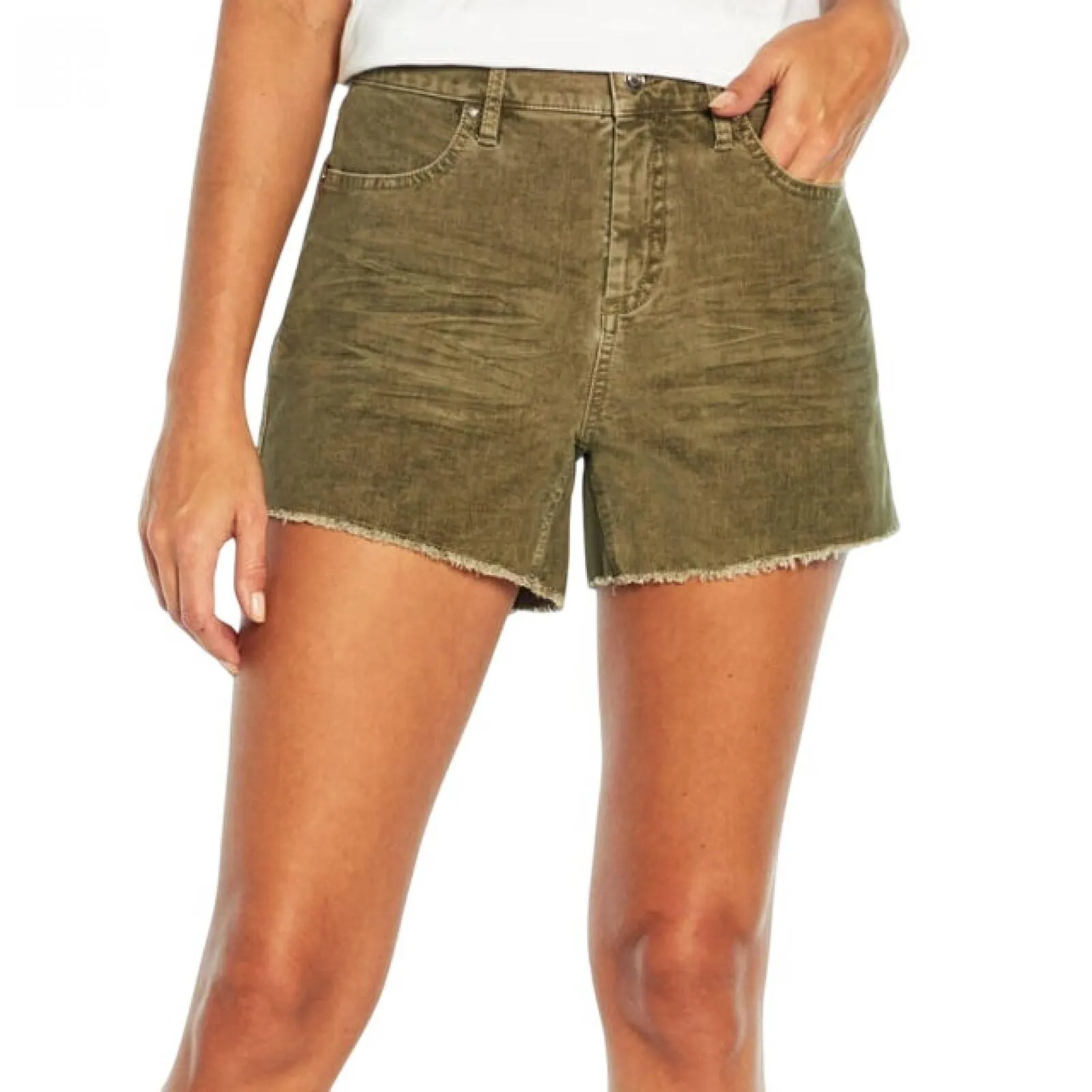 Gap Womens Frayed Hem 4"  Inseam Corduroy Short QLS0910S