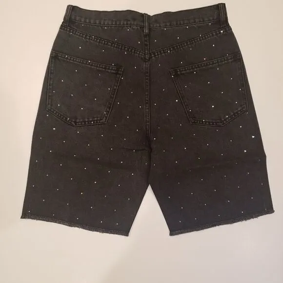 Generation Love Freya Washed Black Crystal Shorts