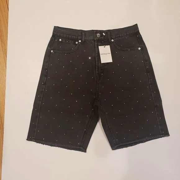 Generation Love Freya Washed Black Crystal Shorts