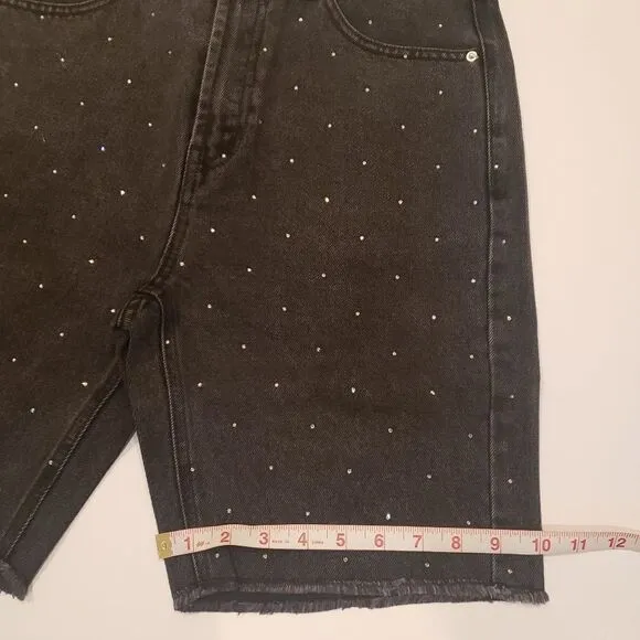 Generation Love Freya Washed Black Crystal Shorts