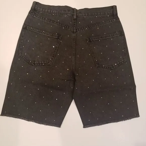 Generation Love Freya Washed Black Crystal Shorts