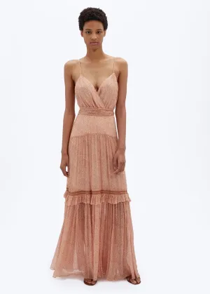 Gia Printed Dress (Caramel Ditsy Dot)