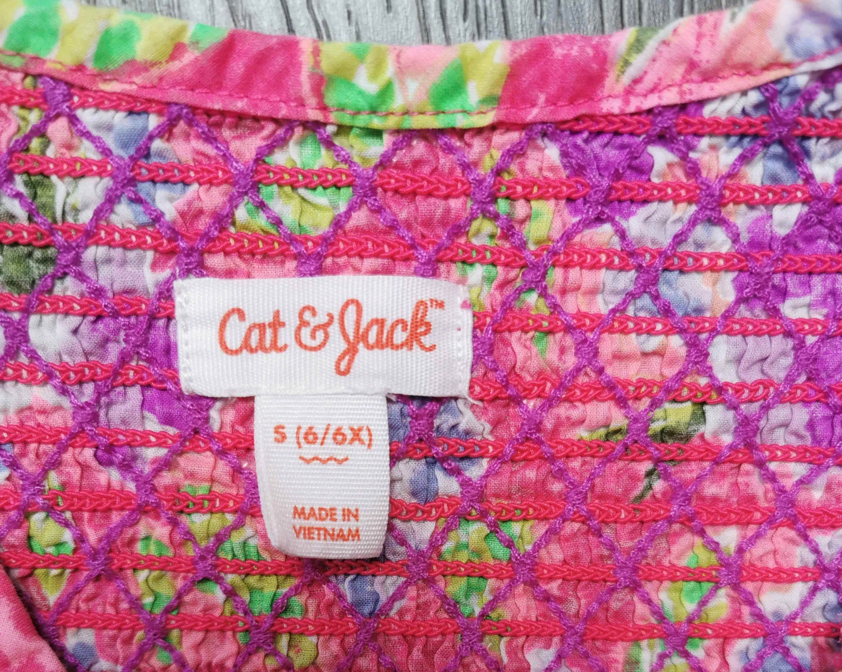 GIRL SIZE SMALL (6 YEARS/6X) - CAT & JACK, Floral Sun Dress EUC B42