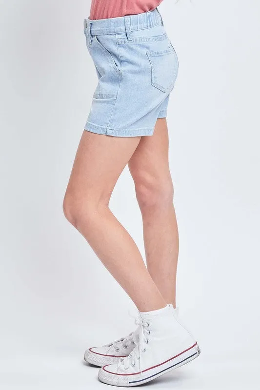 Girls High Rise Denim Shorts With Porkchop Pockets - Final Sale