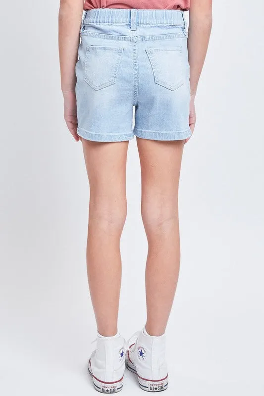 Girls High Rise Denim Shorts With Porkchop Pockets - Final Sale