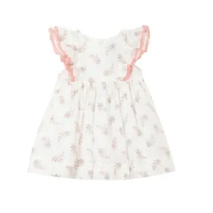 Girls Ivory Bouquet Print Dress