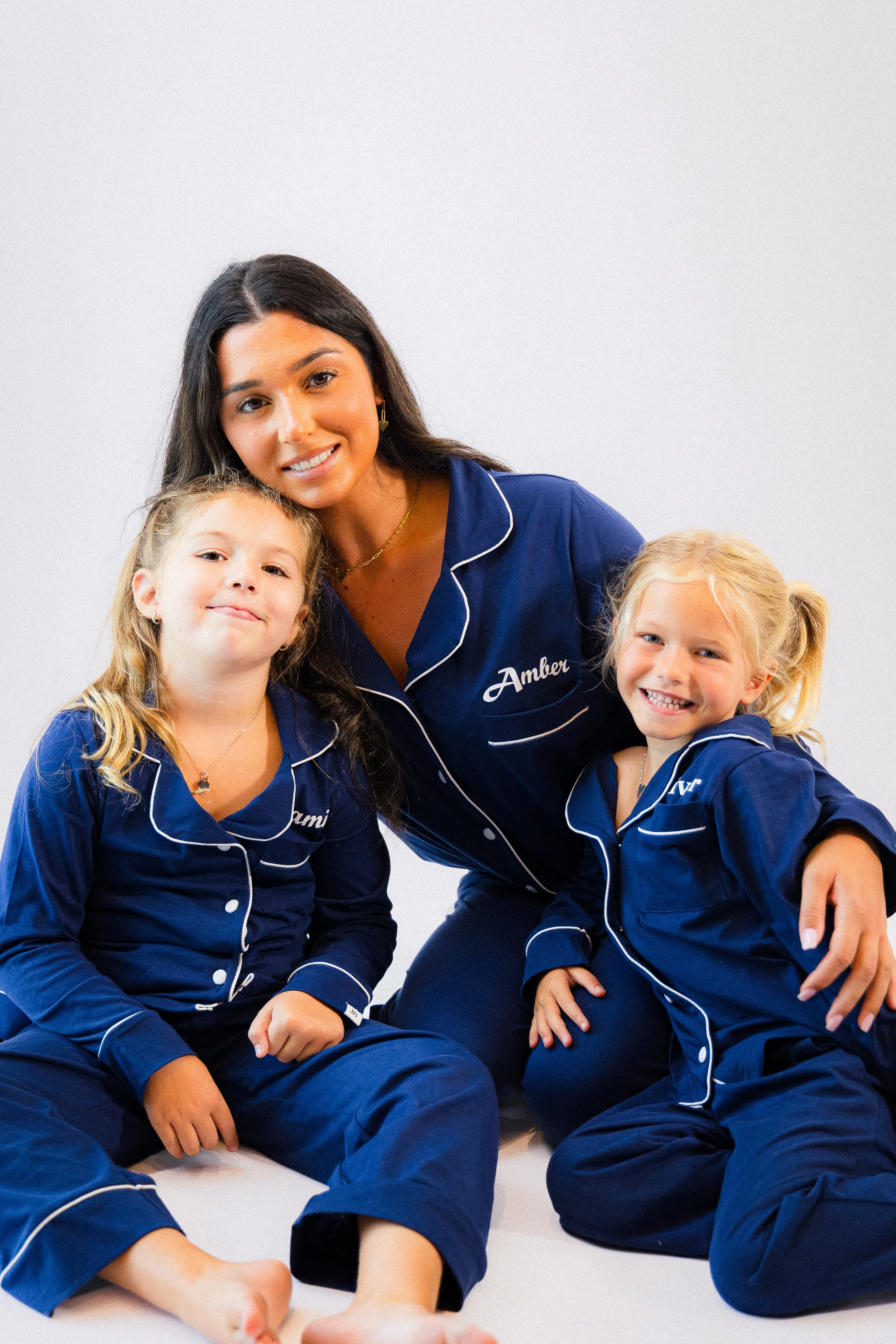 Girls long jersey personalised pyjamas Red