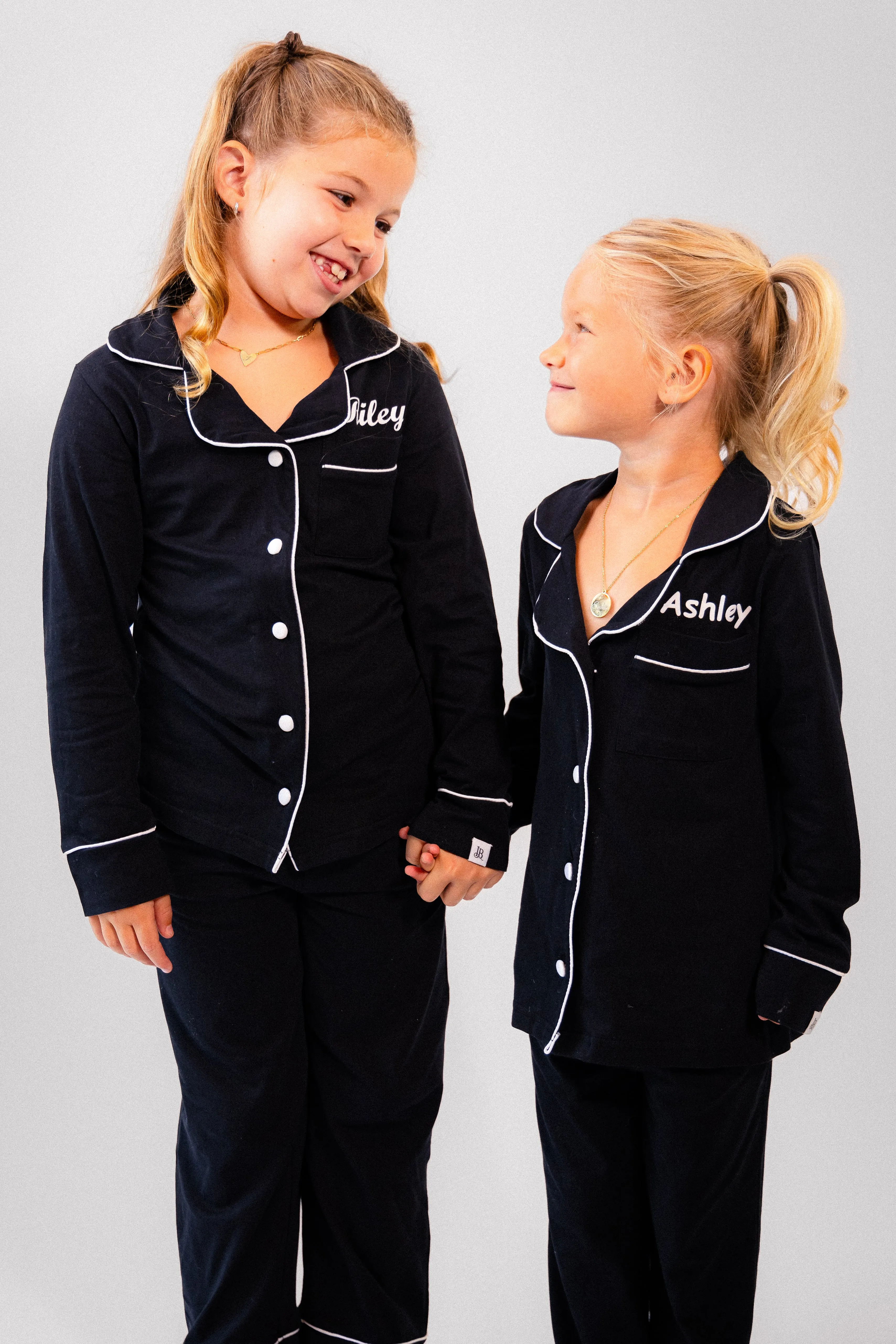 Girls long jersey personalised pyjamas Red