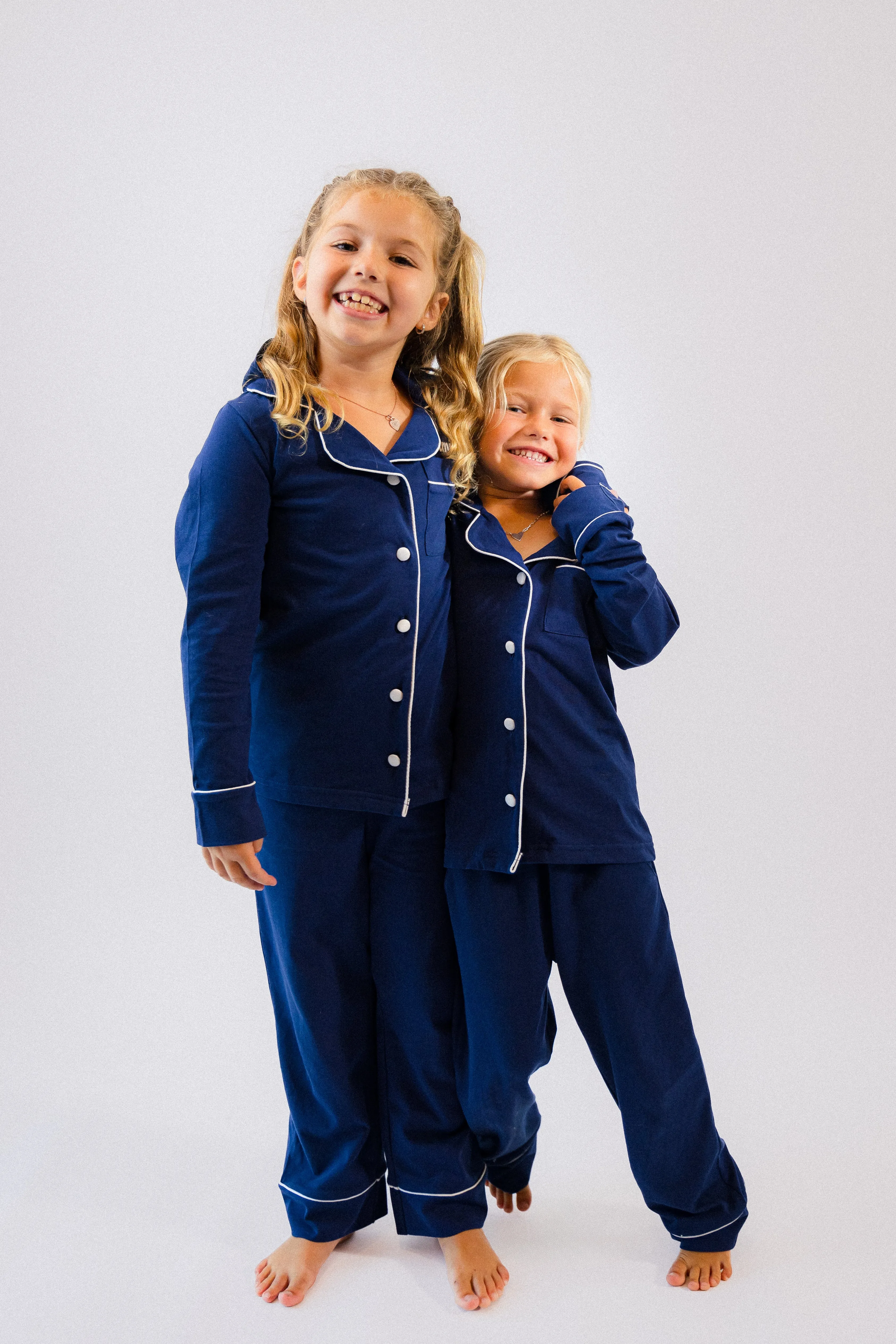 Girls long jersey personalised pyjamas Red