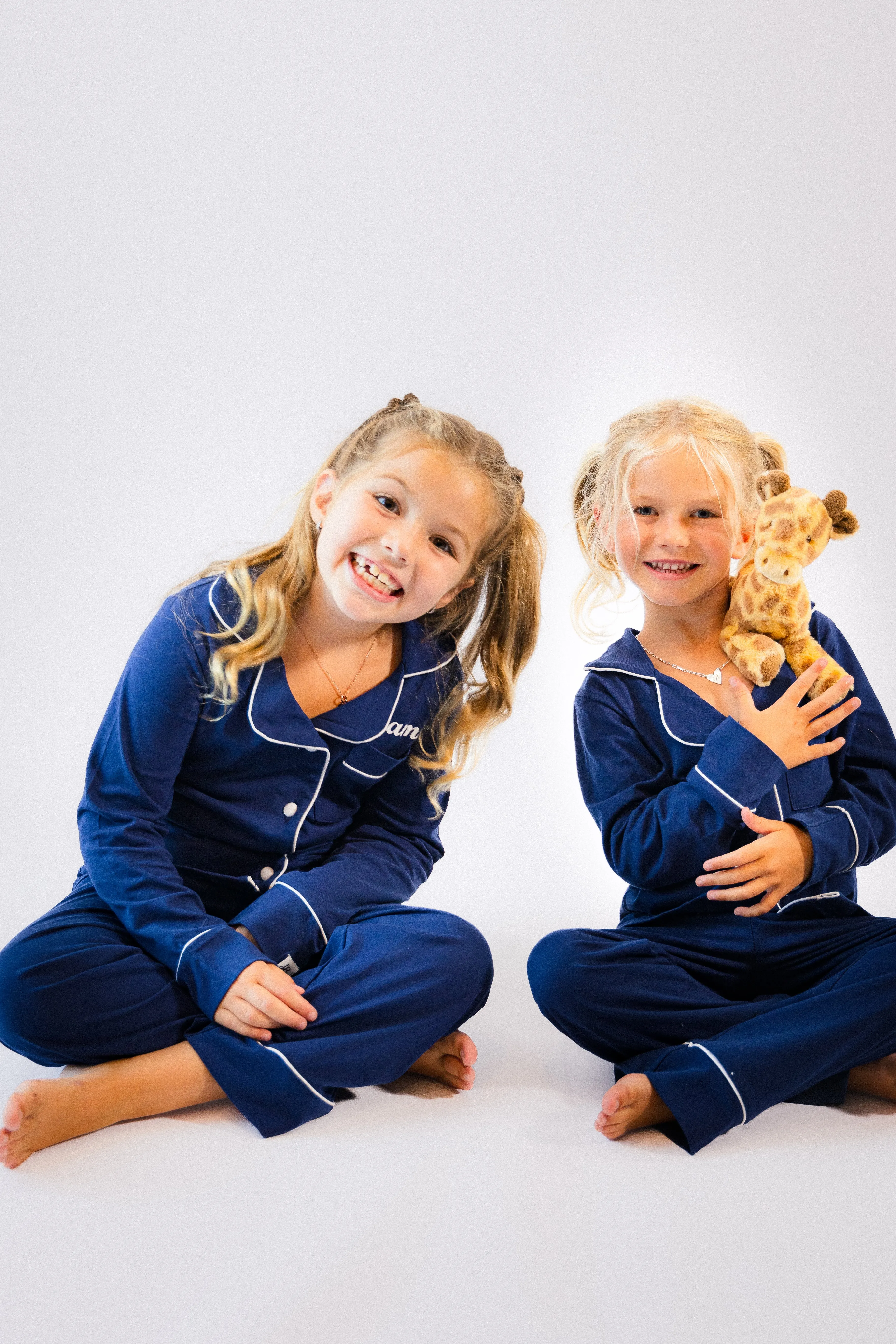 Girls long jersey personalised pyjamas Red