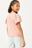 Girls Puff Sleeve Knit T Shirt