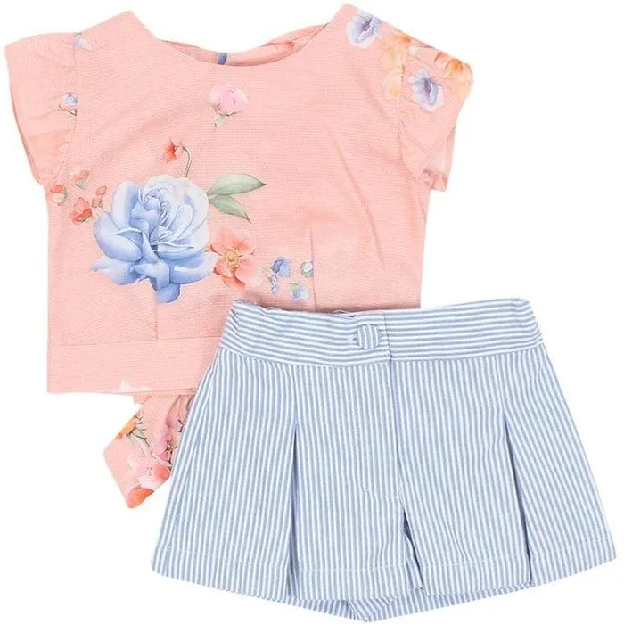 Girls Striped Shorts and Top Set