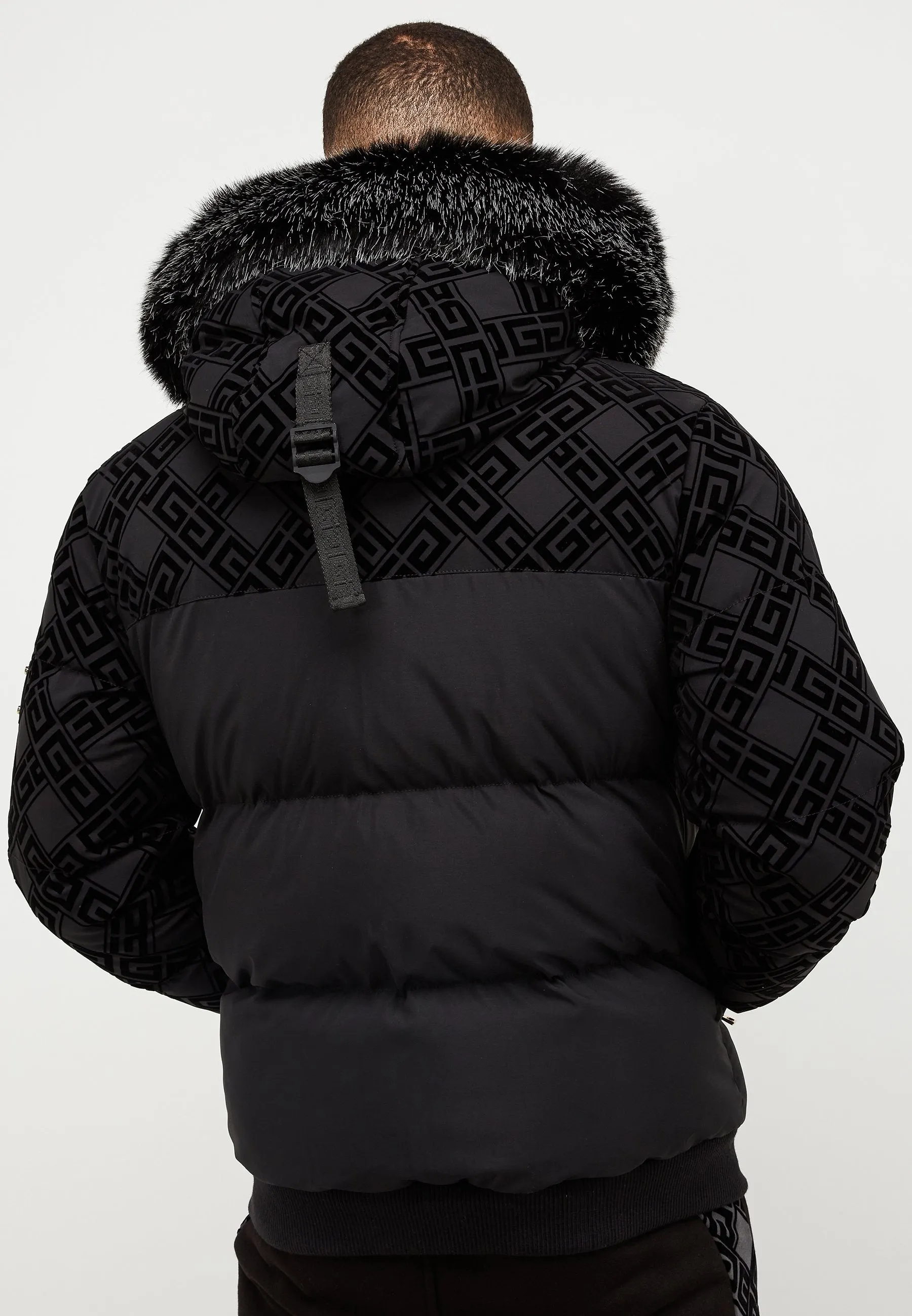 Glorious Gangsta Lavin Short Puffer Bomber Jacket Black