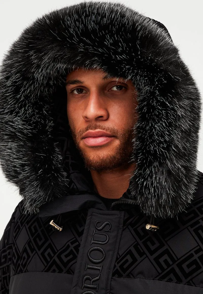 Glorious Gangsta Lavin Short Puffer Bomber Jacket Black