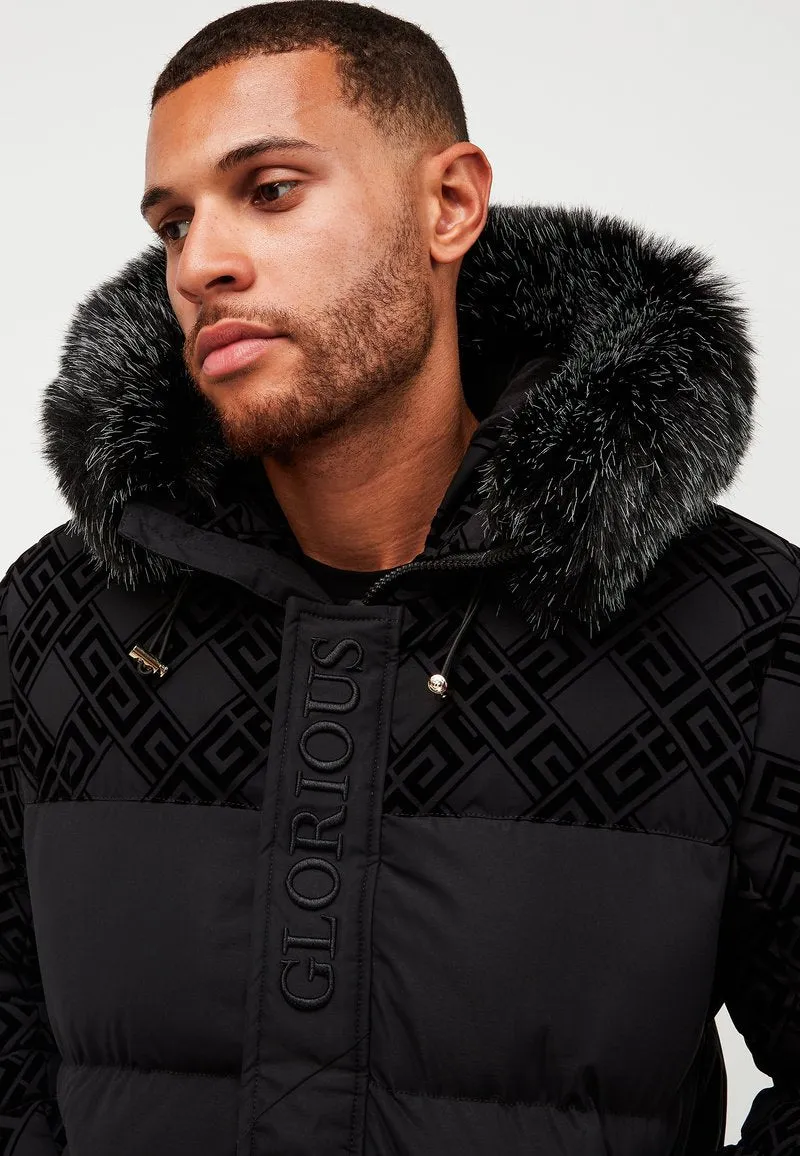 Glorious Gangsta Lavin Short Puffer Bomber Jacket Black