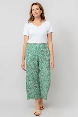 Greta Green Ditsy Print Cropped Trousers