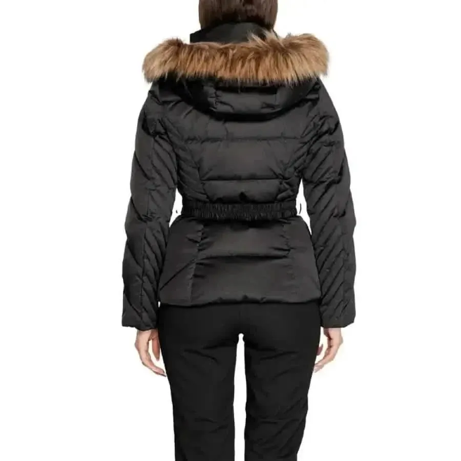 Guess Women's Black Hooded Jacket with Pockets