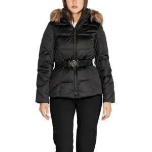 Guess Women's Black Hooded Jacket with Pockets