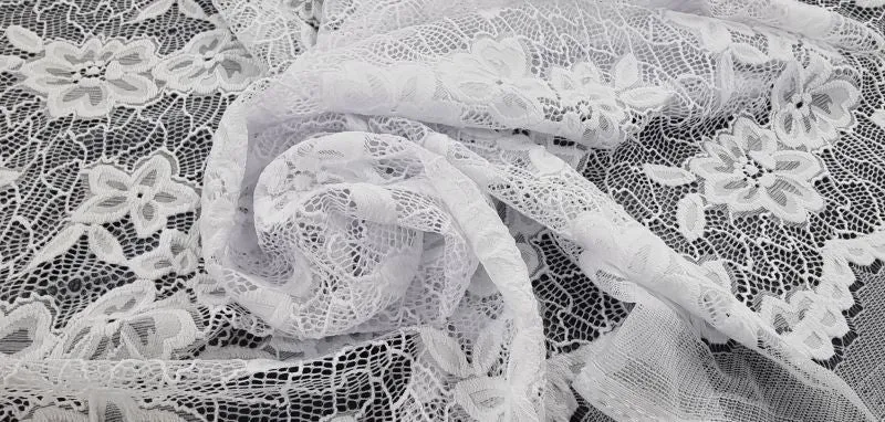 Heavy Weight Stretch Lace White